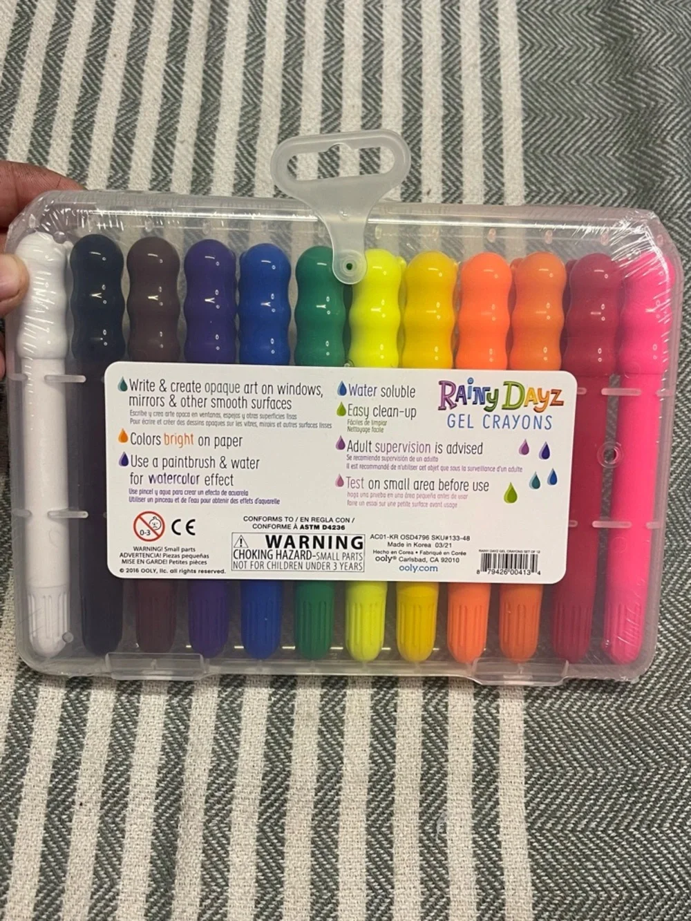 Ooly Rainy Dayz Gel Crayons -‎ Rainbow Colors NEW